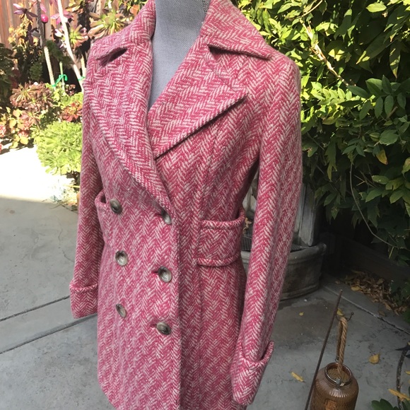 Ann Taylor Pink/ White Coat Size 4 - Picture 3 of 11